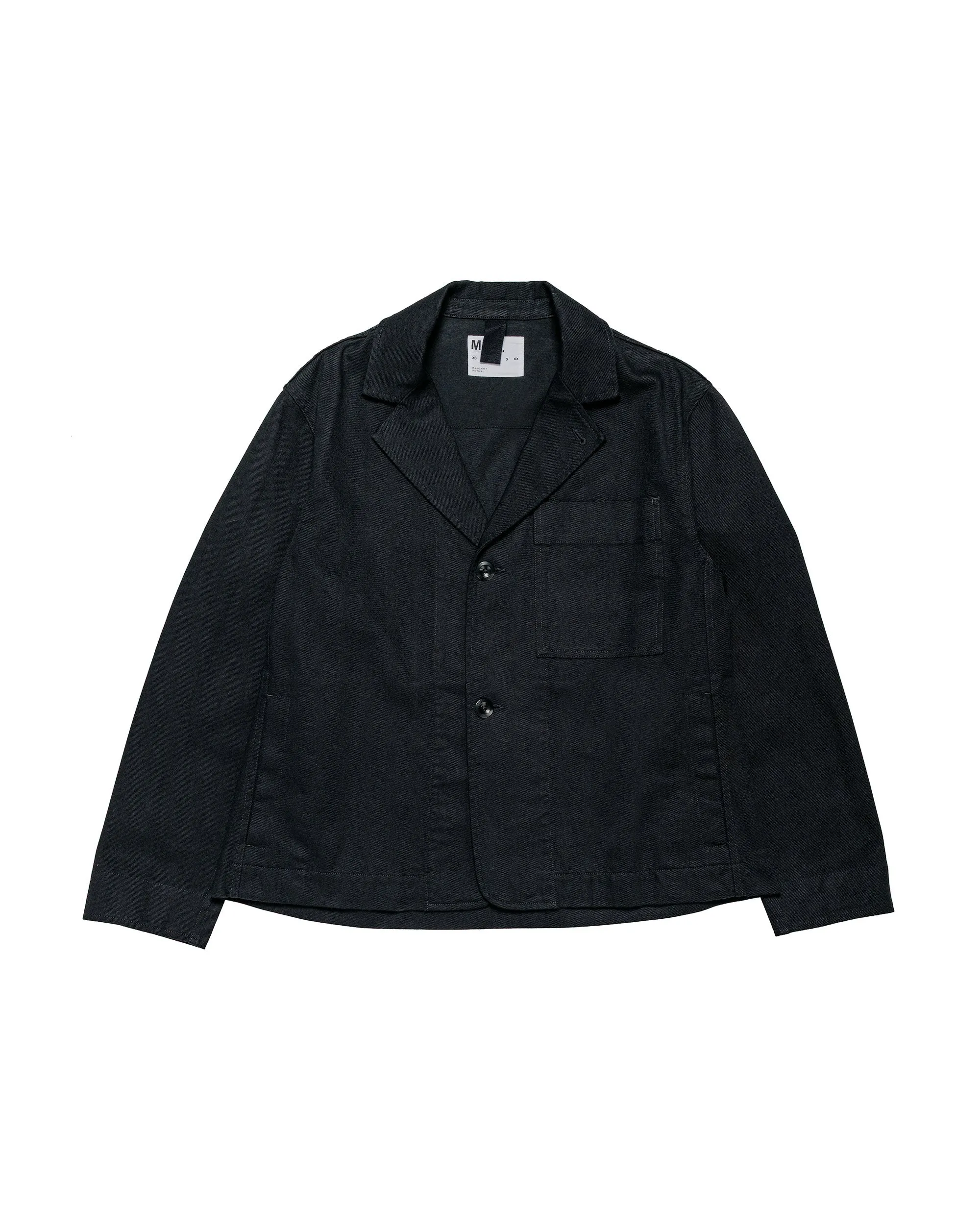 MHL Minimal Blazer Raised Cotton Drill Black sold by Lost & Found