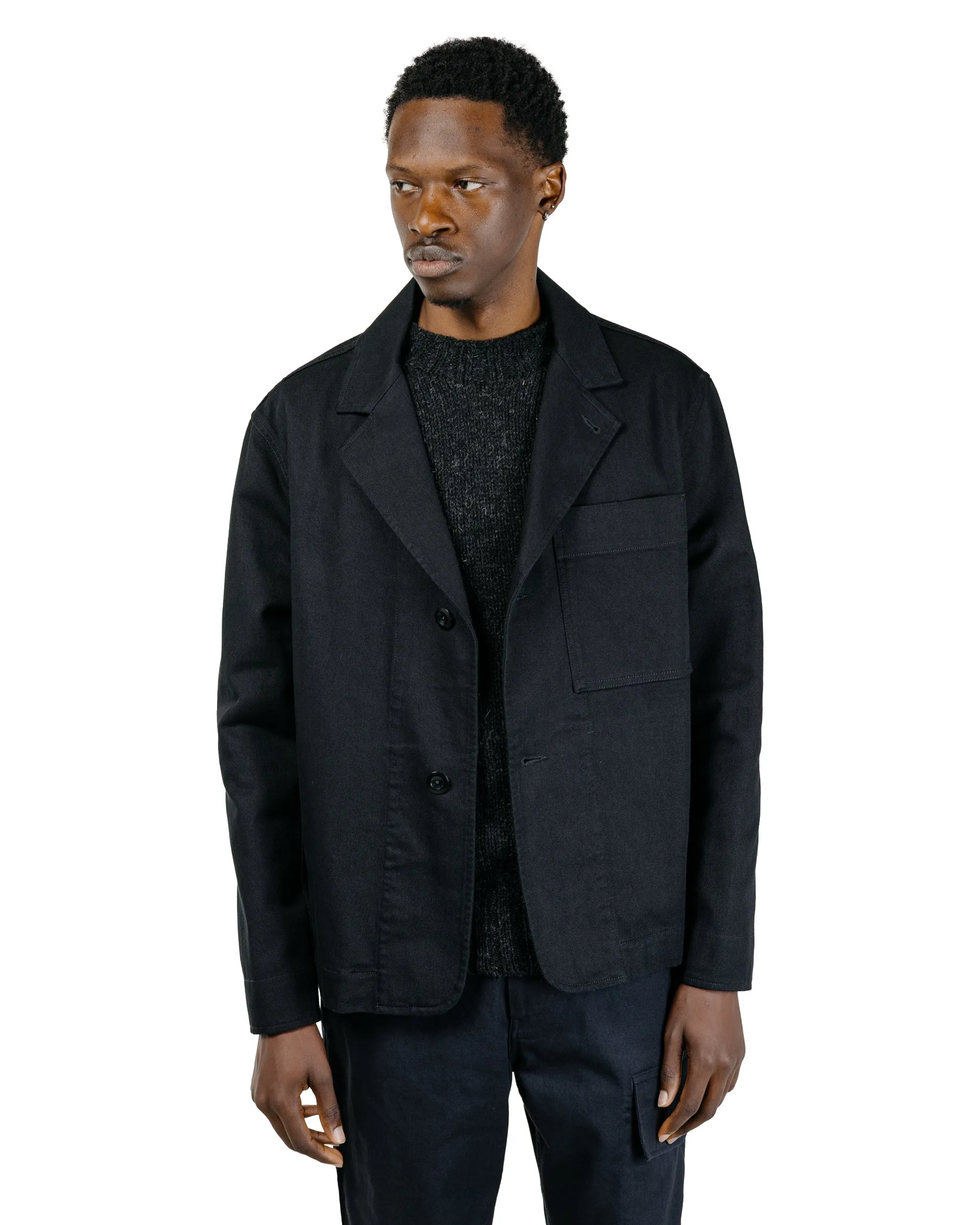 MHL Minimal Blazer Raised Cotton Drill Black sold by Lost & Found product image thumbnail 2