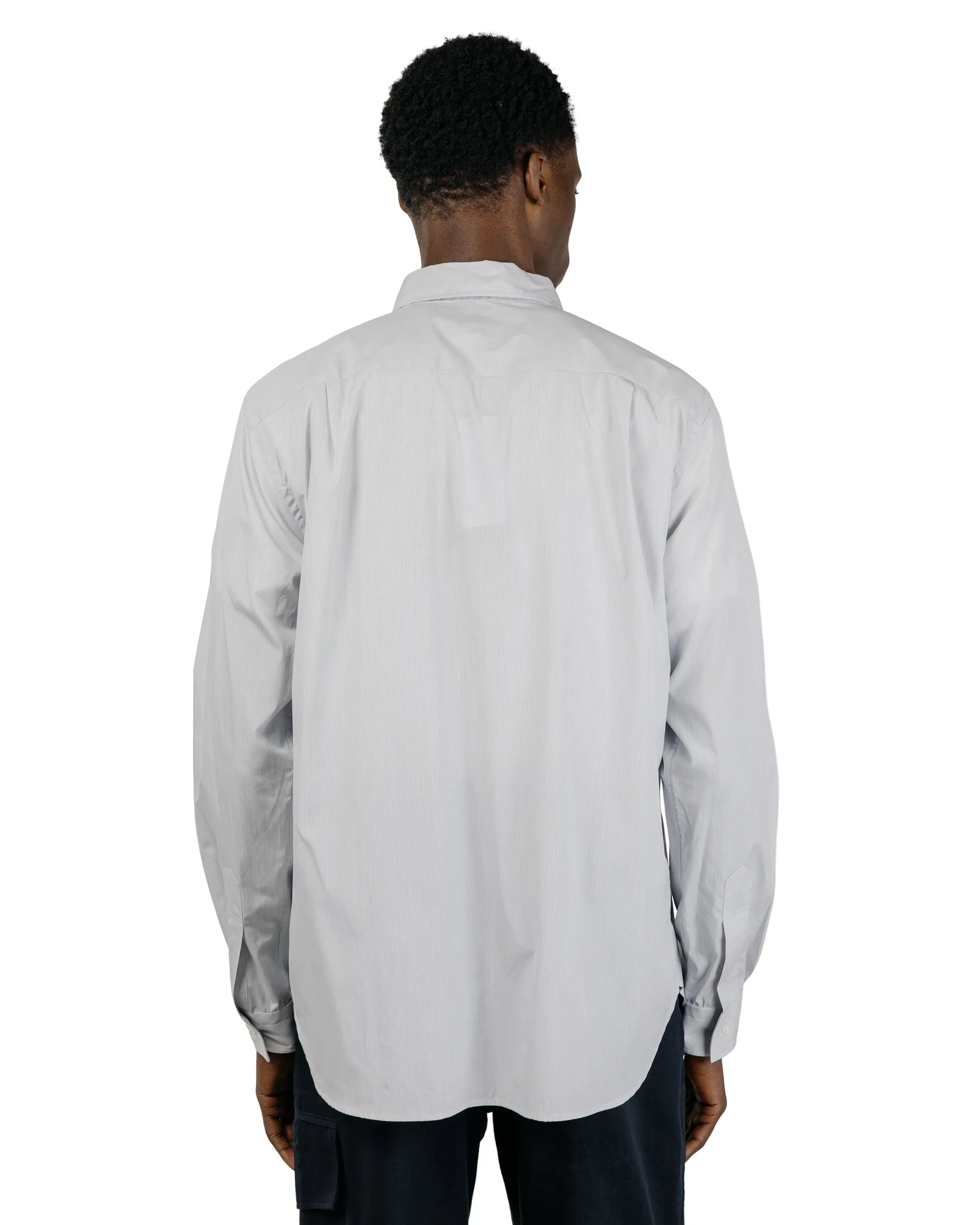 Margaret Howell Basic Shirt Cotton Micro Stripe White/Navy sold by Lost & Found product image thumbnail 4