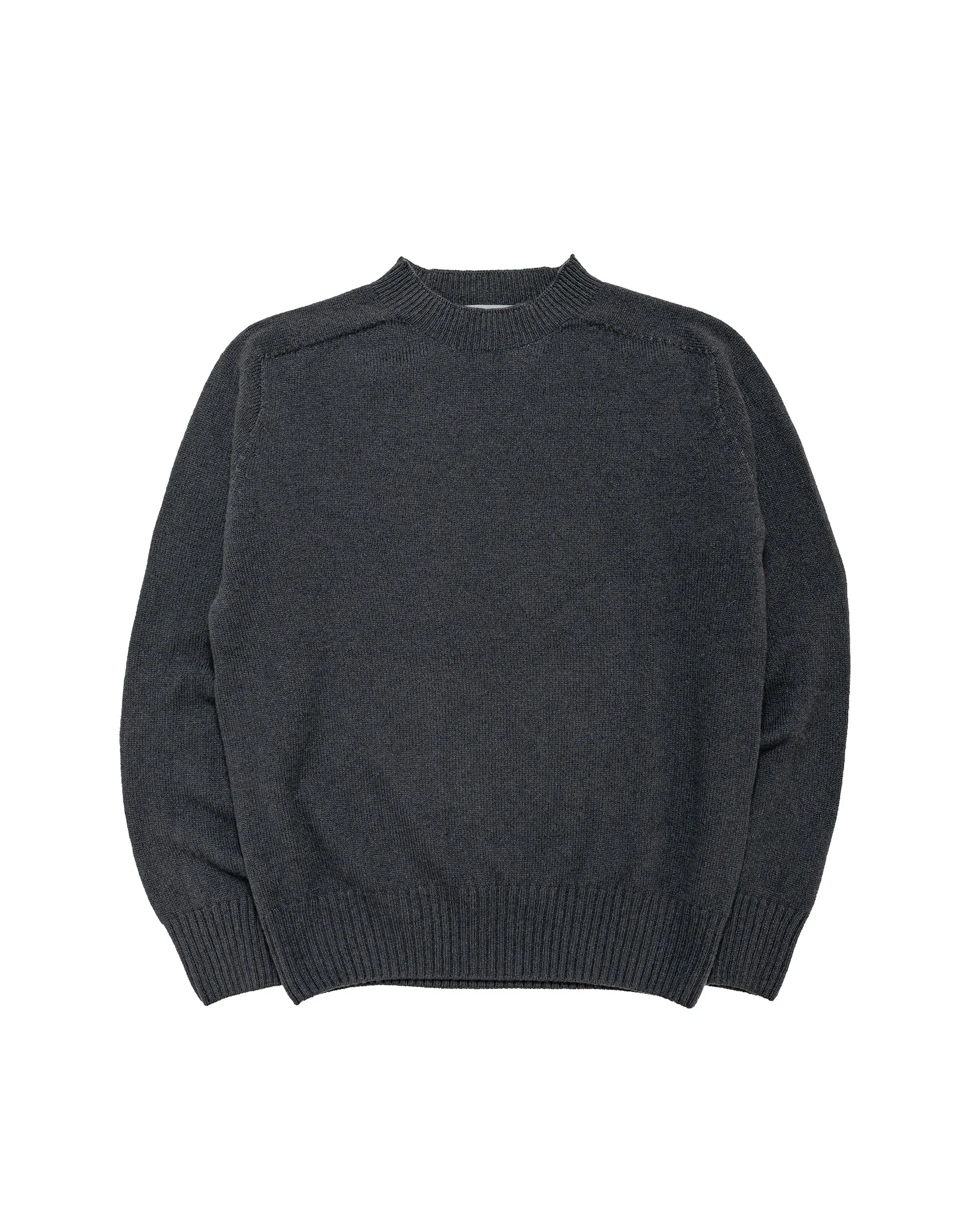 Margaret Howell Seamless Crew Neck Merino Cashmere Asphalt sold by Lost & Found