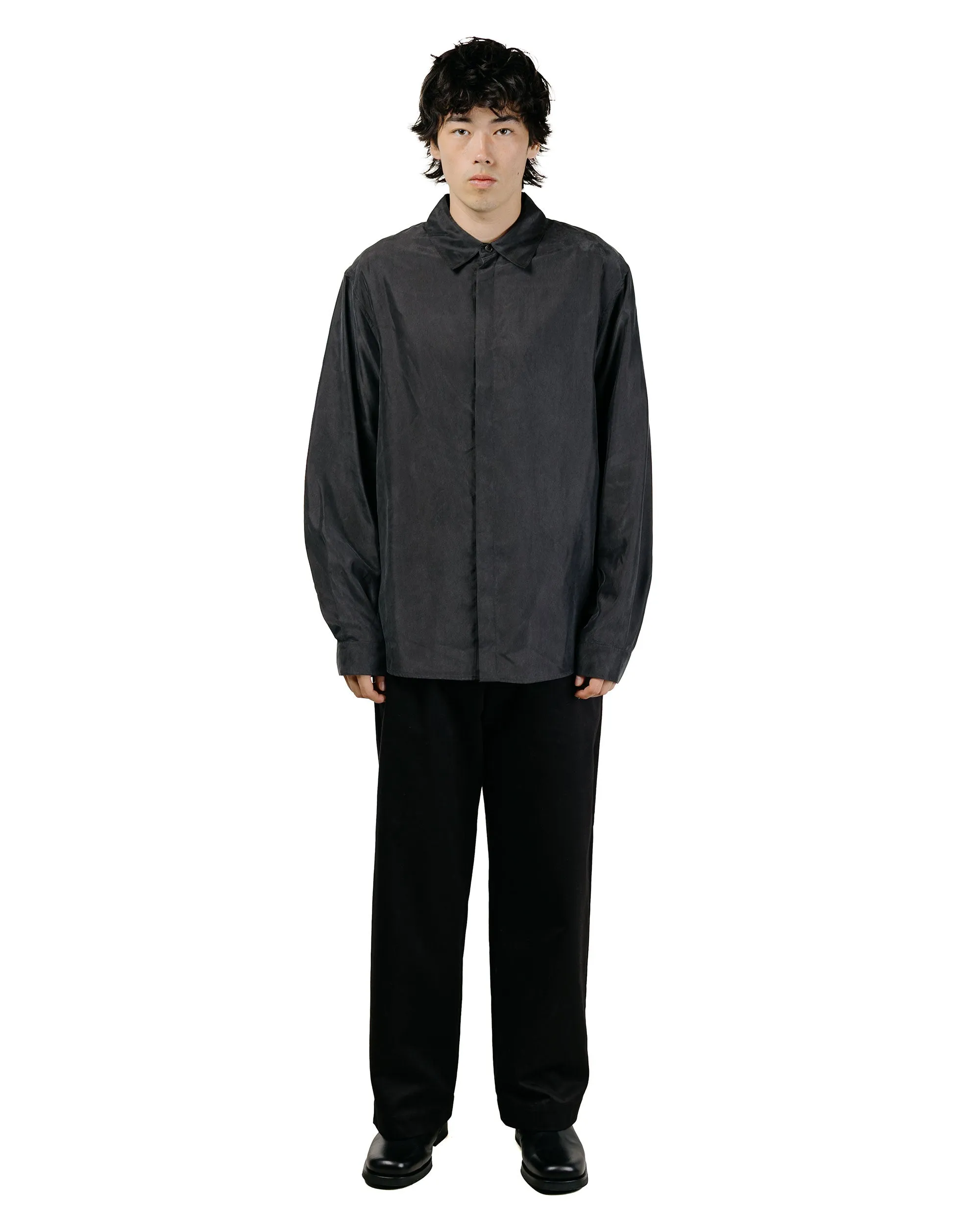 Amomento Cupro Shirt Charcoal sold by Lost & Found product image thumbnail 5