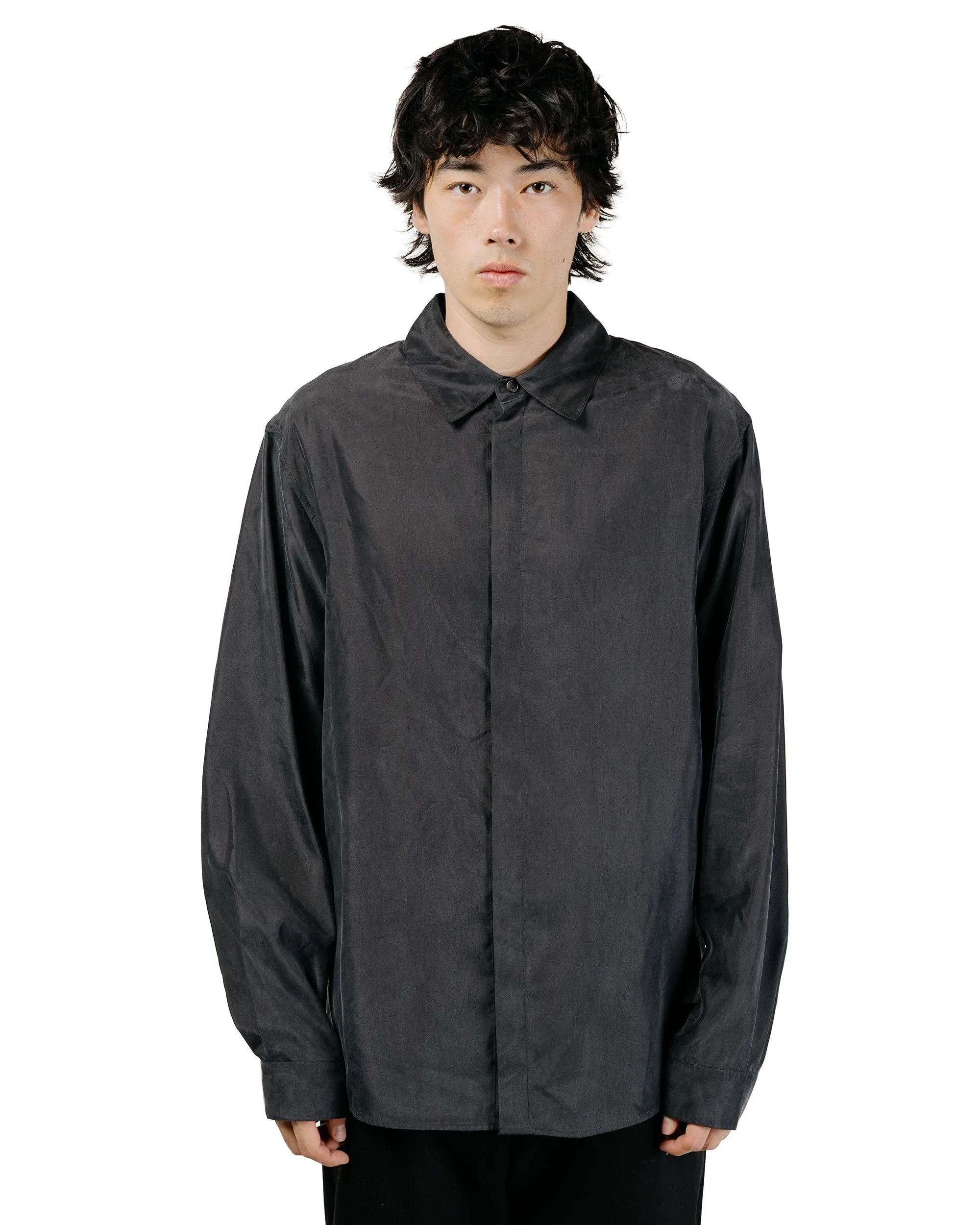 Amomento Cupro Shirt Charcoal sold by Lost & Found product image thumbnail 2