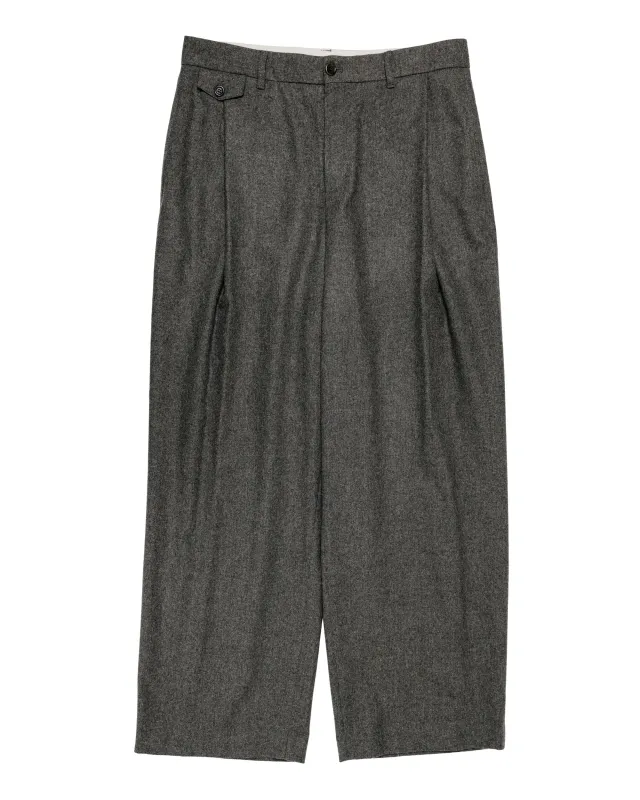 Amomento Tapered Wool Pants Charcoal made by Amomento