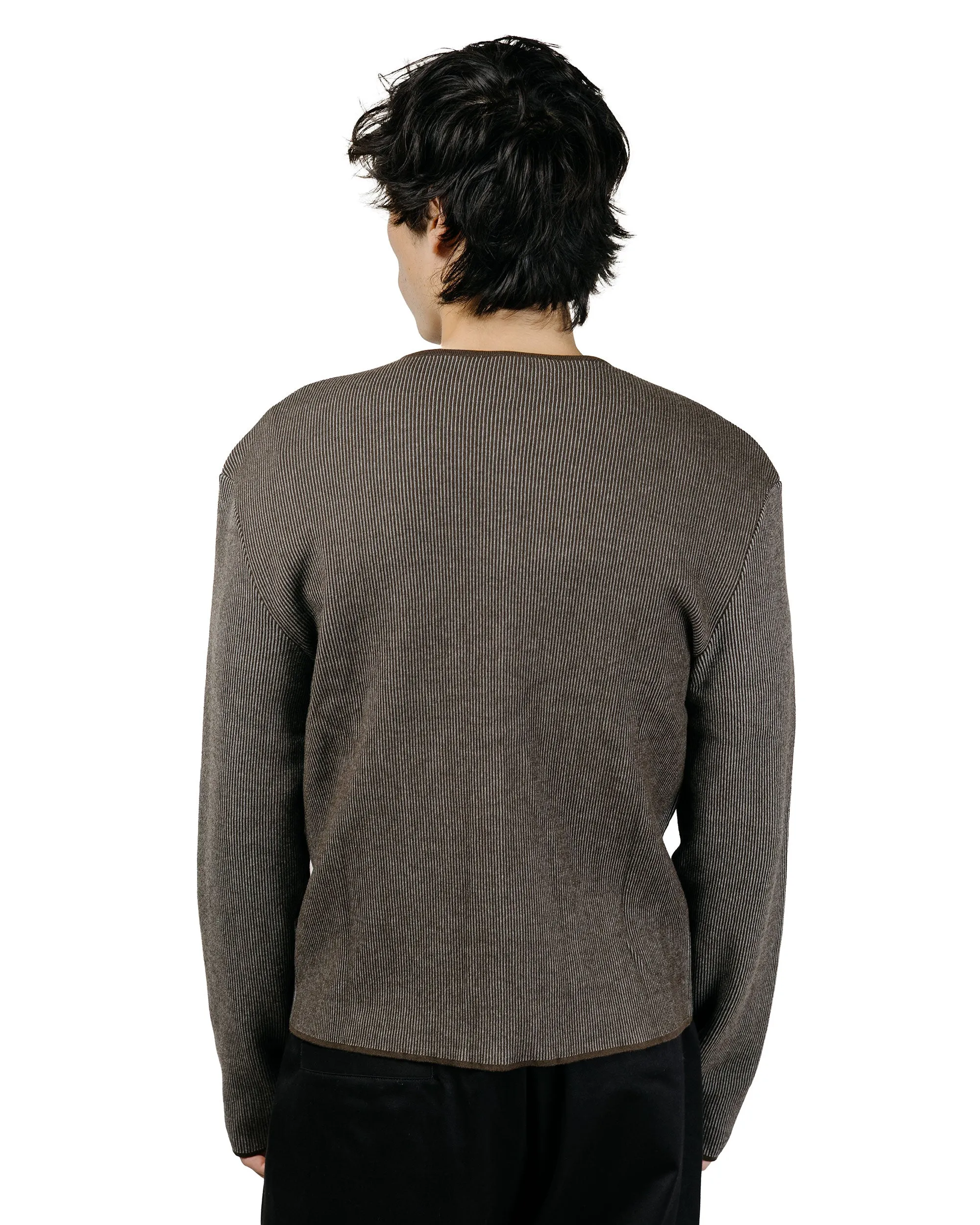 Amomento Stripe Button Up Cardigan Brown sold by Lost & Found product image thumbnail 4