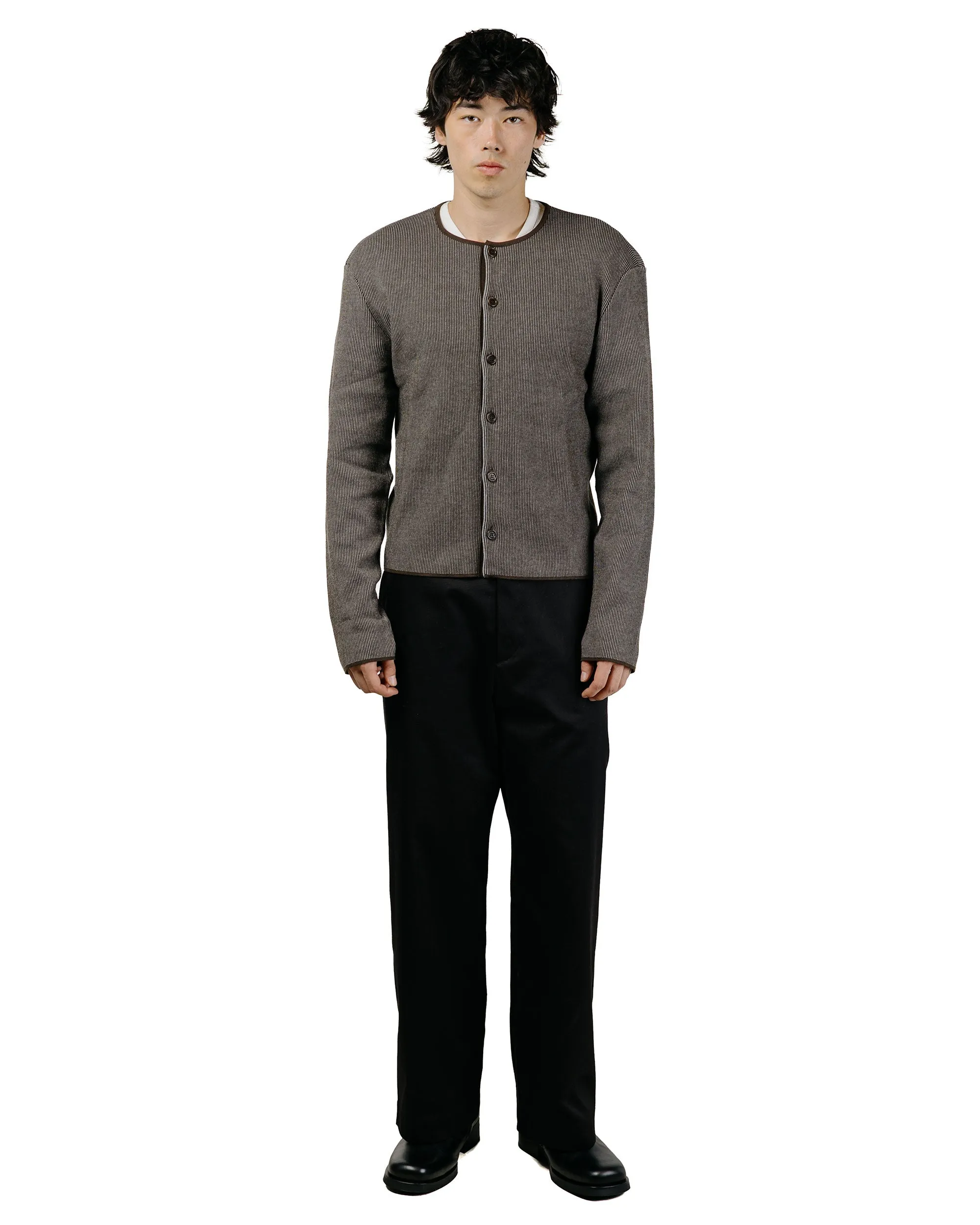 Amomento Stripe Button Up Cardigan Brown sold by Lost & Found product image thumbnail 5