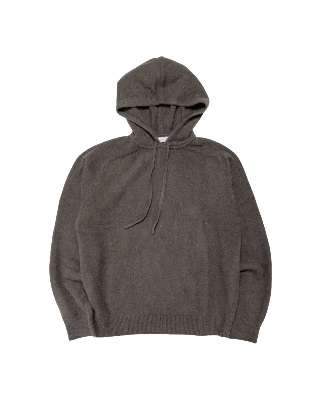 Amomento Racoon Hoodie Knit Brown made by Amomento