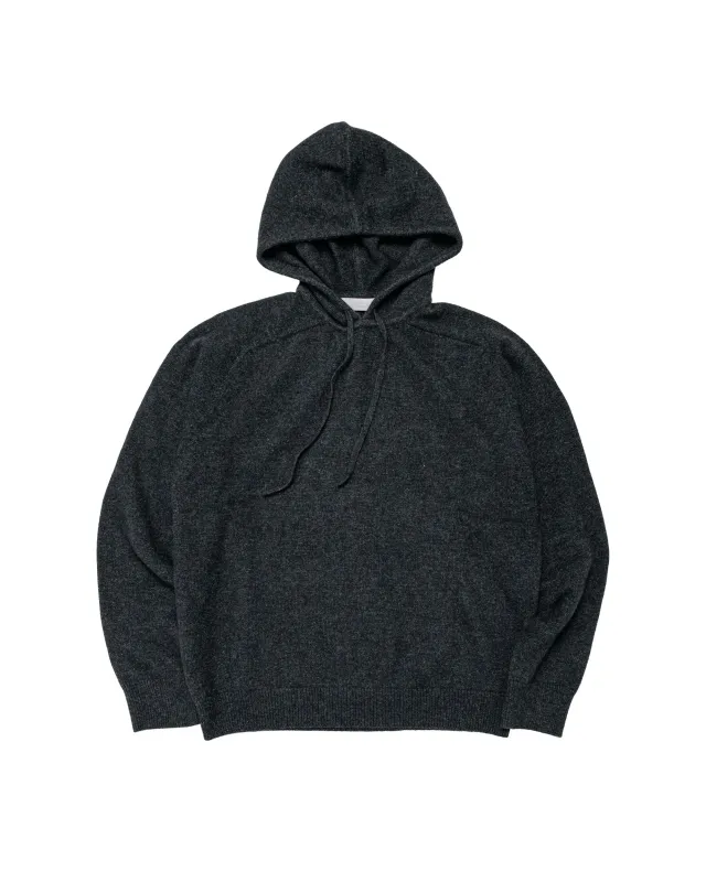 Amomento Racoon Hoodie Knit Charcoal made by Amomento