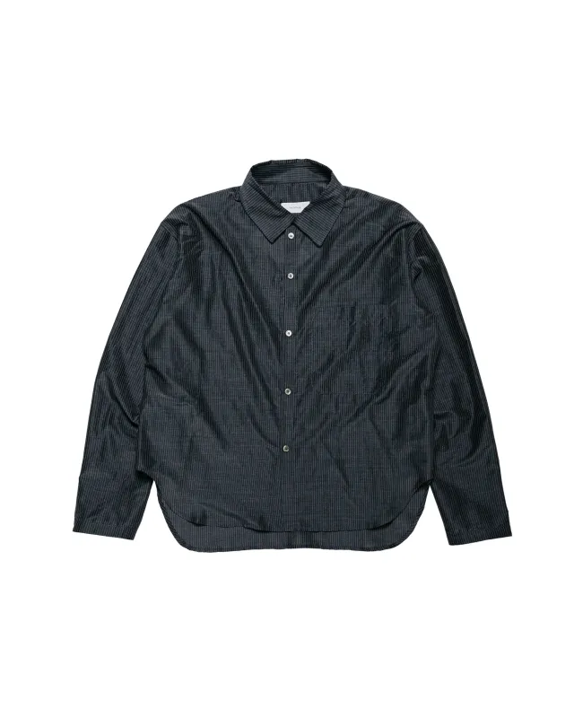 Lea Boberg SC-PP Shirt Japanese Wool/Silk Blend Black/White Stripe made by Lost & Found