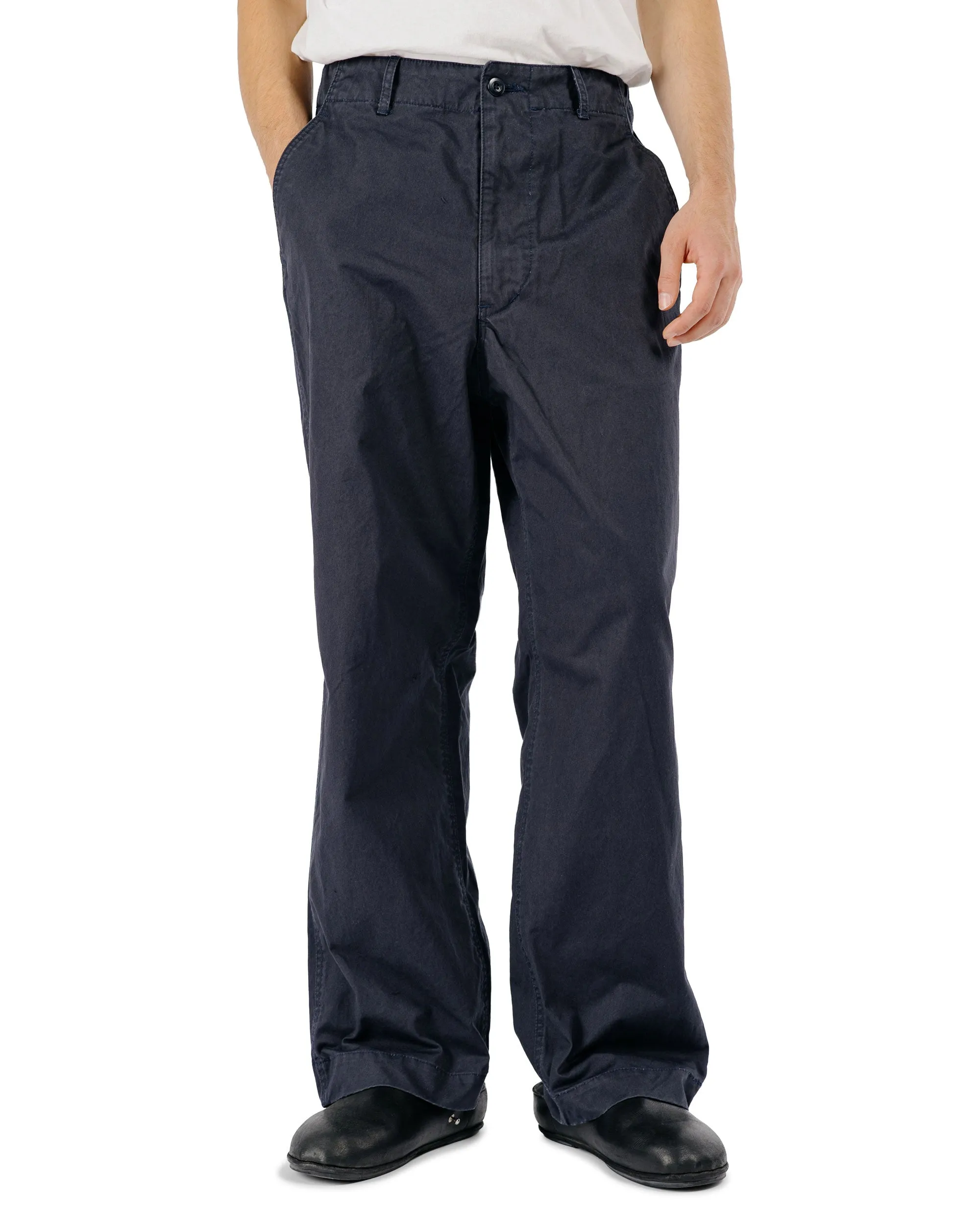 Sage de Cret CO High Density Chino Cloth Wide Work Pants Navy sold by Lost & Found product image thumbnail 2
