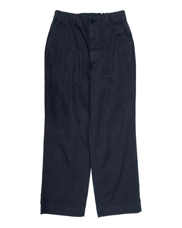 Sage de Cret CO High Density Chino Cloth Wide Work Pants Navy made by Sage de Cret