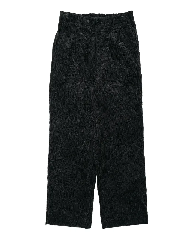Sage de Cret CO Corduroy Crinkle Wide Work Pants Black made by Sage de Cret