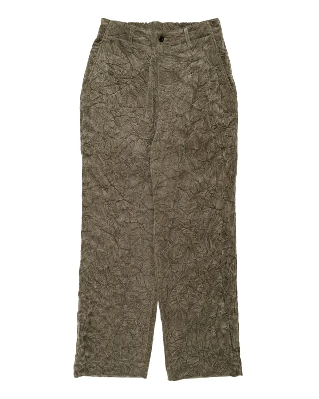 Sage de Cret CO Corduroy Crinkle Wide Work Pants Olive made by Sage de Cret