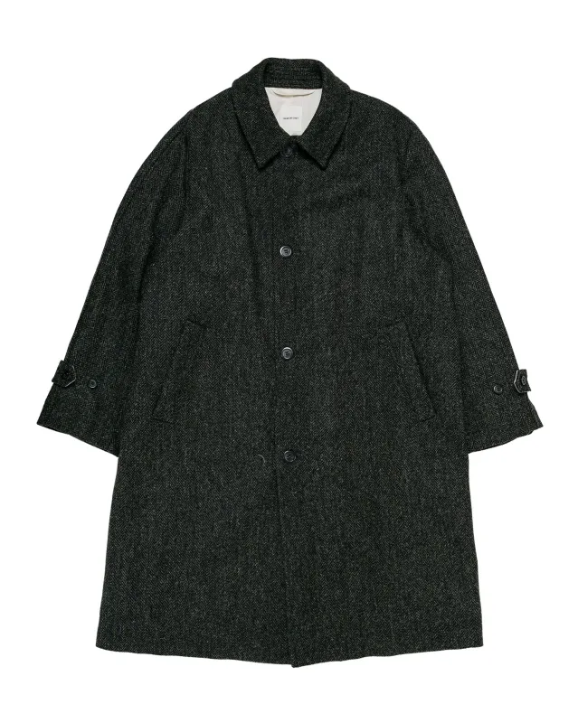 Sage de Cret Harris Tweed Balmacaan Overcoat Herringbone made by Sage de Cret