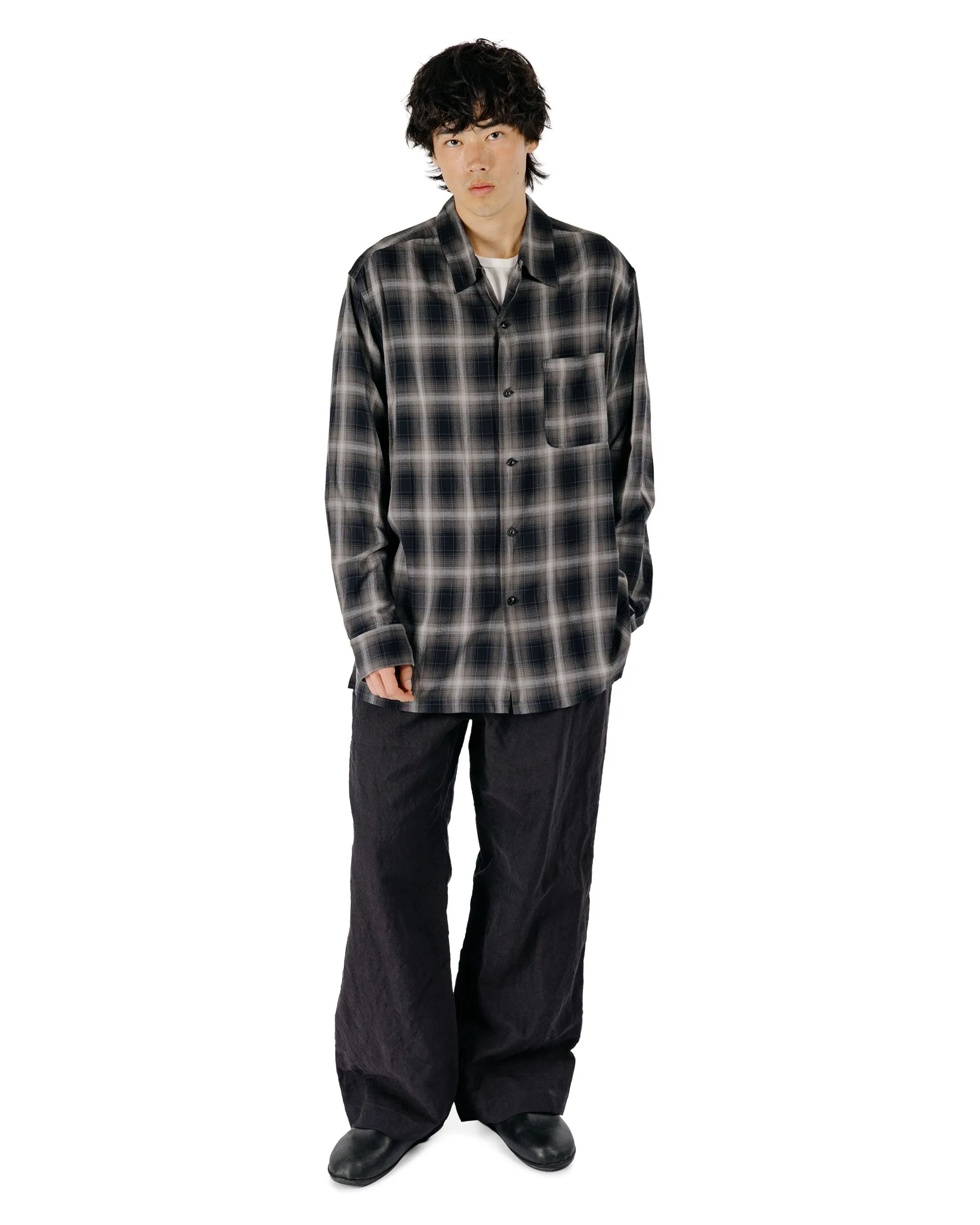 Sage de Cret RA Ombre Check Open Collar Shirt Gray sold by Lost & Found product image thumbnail 4