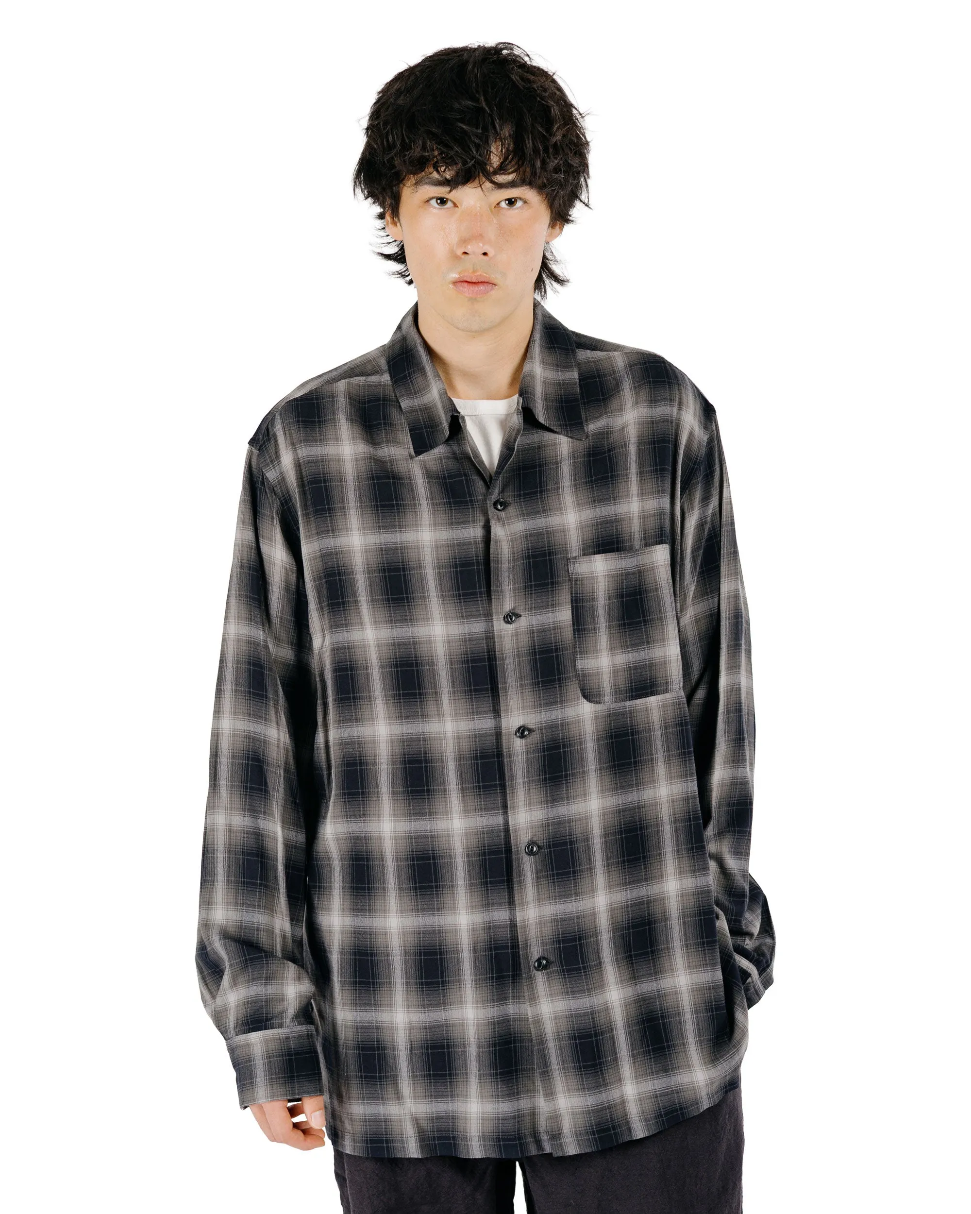 Sage de Cret RA Ombre Check Open Collar Shirt Gray sold by Lost & Found product image thumbnail 2