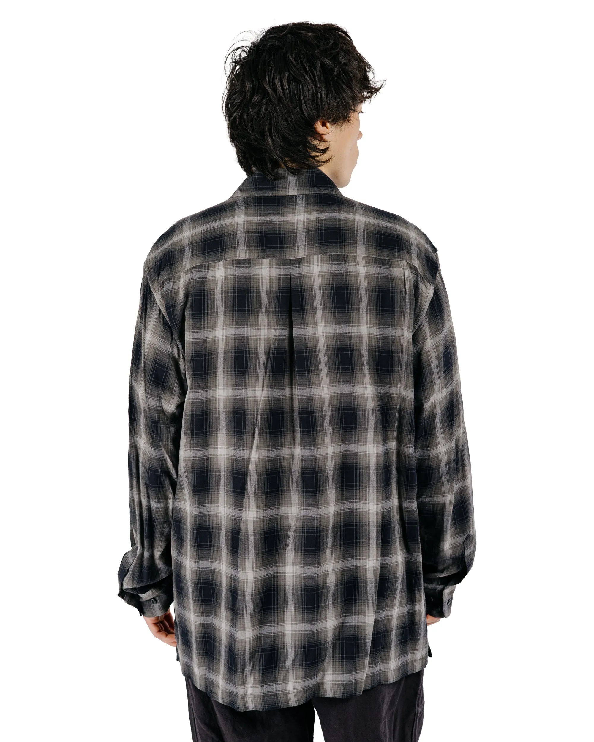 Sage de Cret RA Ombre Check Open Collar Shirt Gray sold by Lost & Found product image thumbnail 3