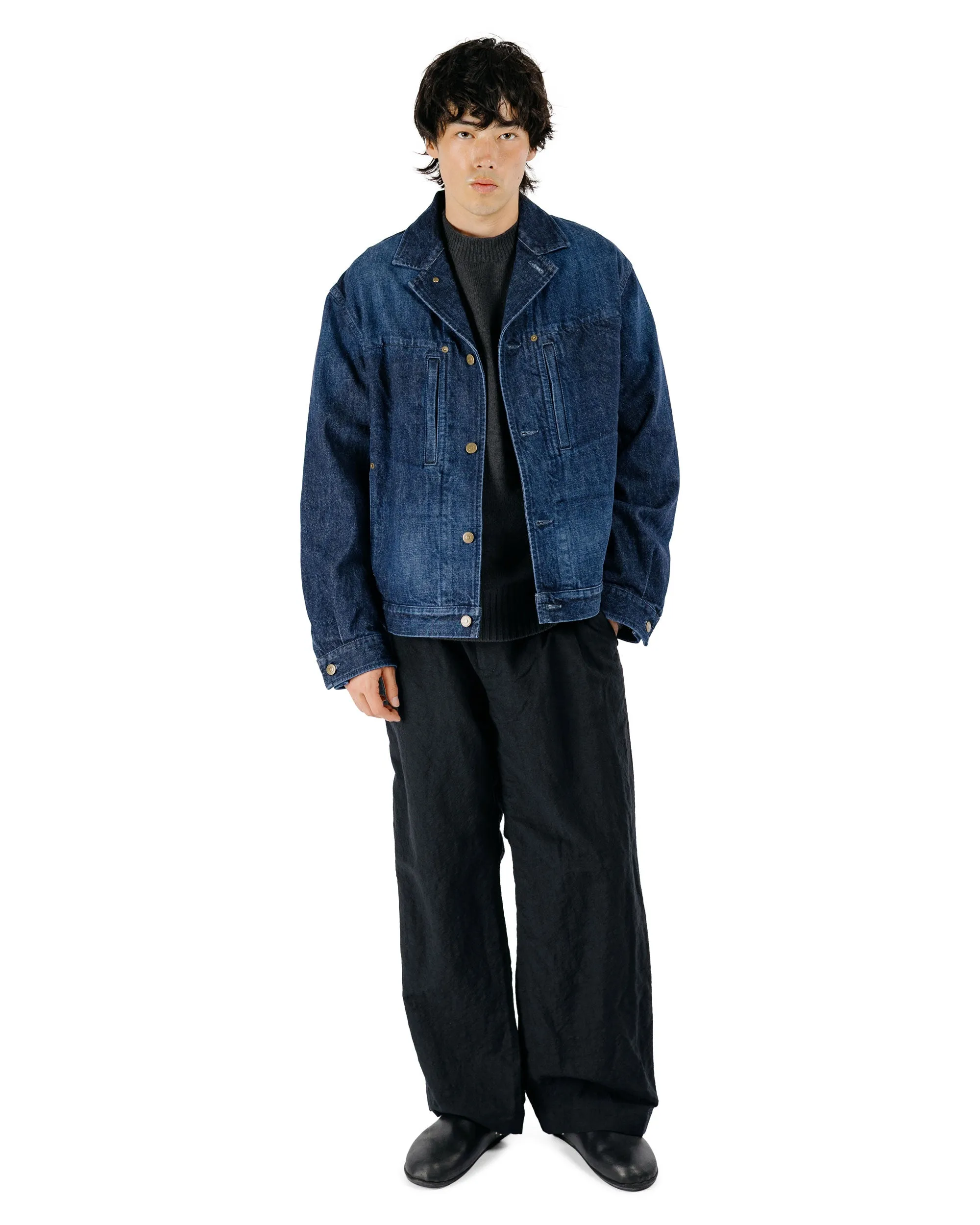 Sage de Cret 13oz Uneven Yarn Denim F-1 Style Short Jacket Navy sold by Lost & Found product image thumbnail 4