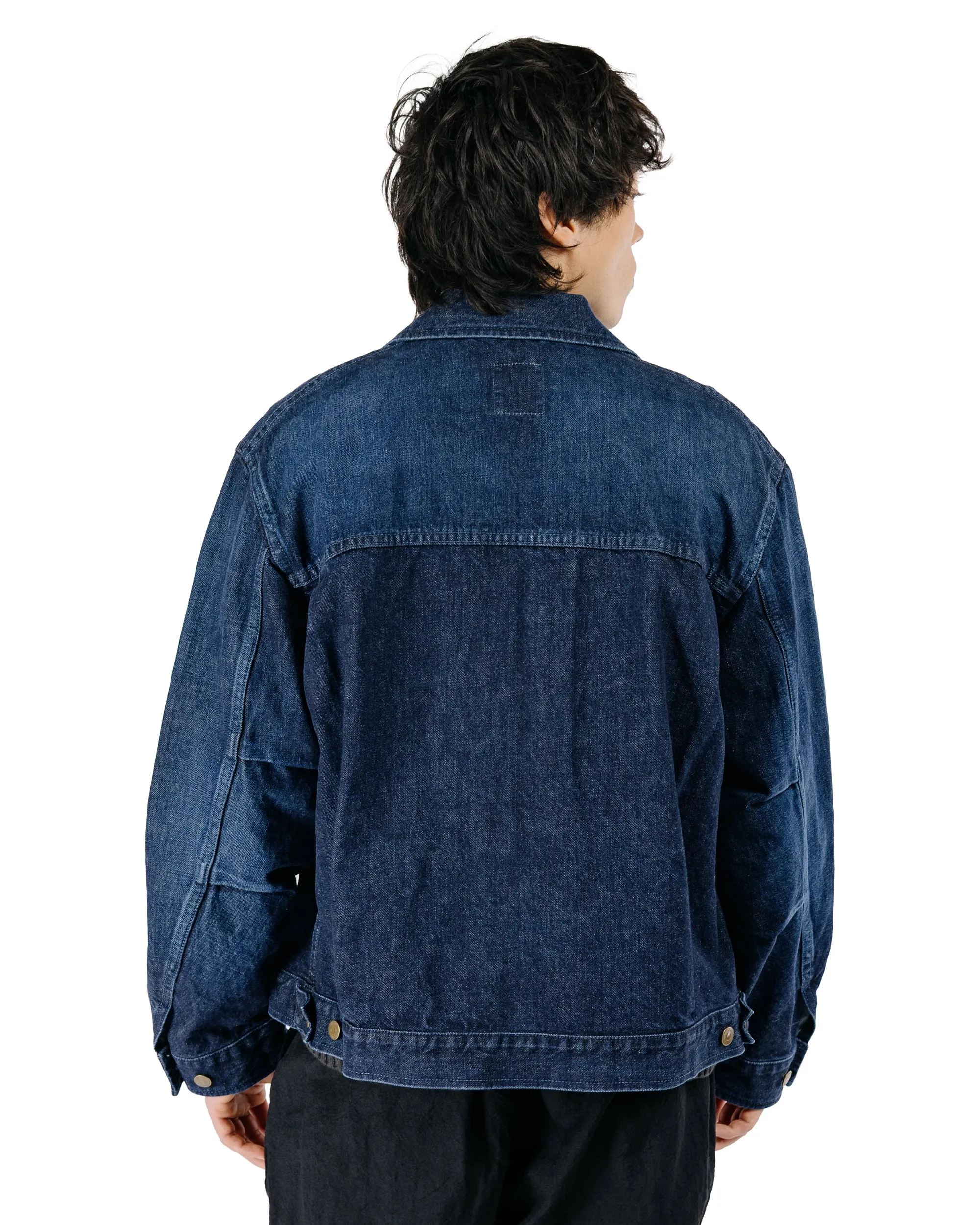 Sage de Cret 13oz Uneven Yarn Denim F-1 Style Short Jacket Navy sold by Lost & Found product image thumbnail 3