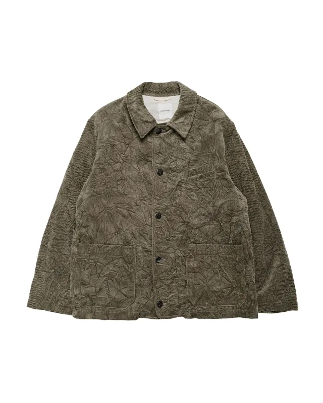Sage de Cret CO Corduroy Crinkle Coverall Short Jacket Olive made by Sage de Cret