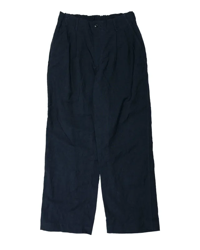 Sage de Cret WO/LI Tumble Washed Double Pleated Baggy Pants Navy made by Sage de Cret