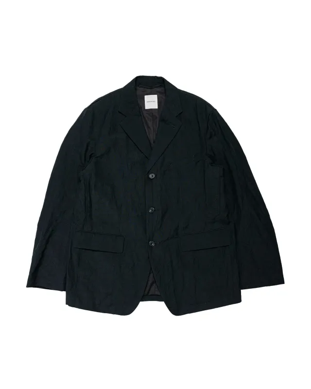 Sage de Cret WO/LI Tumble Washed Three-Button Tailored Jacket Black made by Sage de Cret