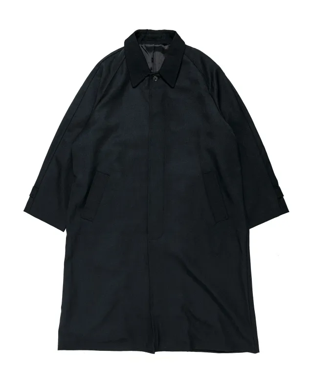 James Coward Draft Coat Heavyweight Wool Gabardine Black made by James Coward