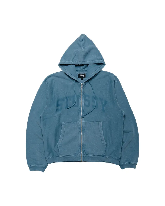 Stüssy Faded Graphic Zip Hood Washed Navy made by Stussy