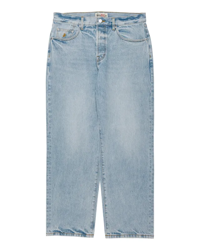 Stüssy Big Ol' Jean Denim Light Wash Indigo made by Stussy