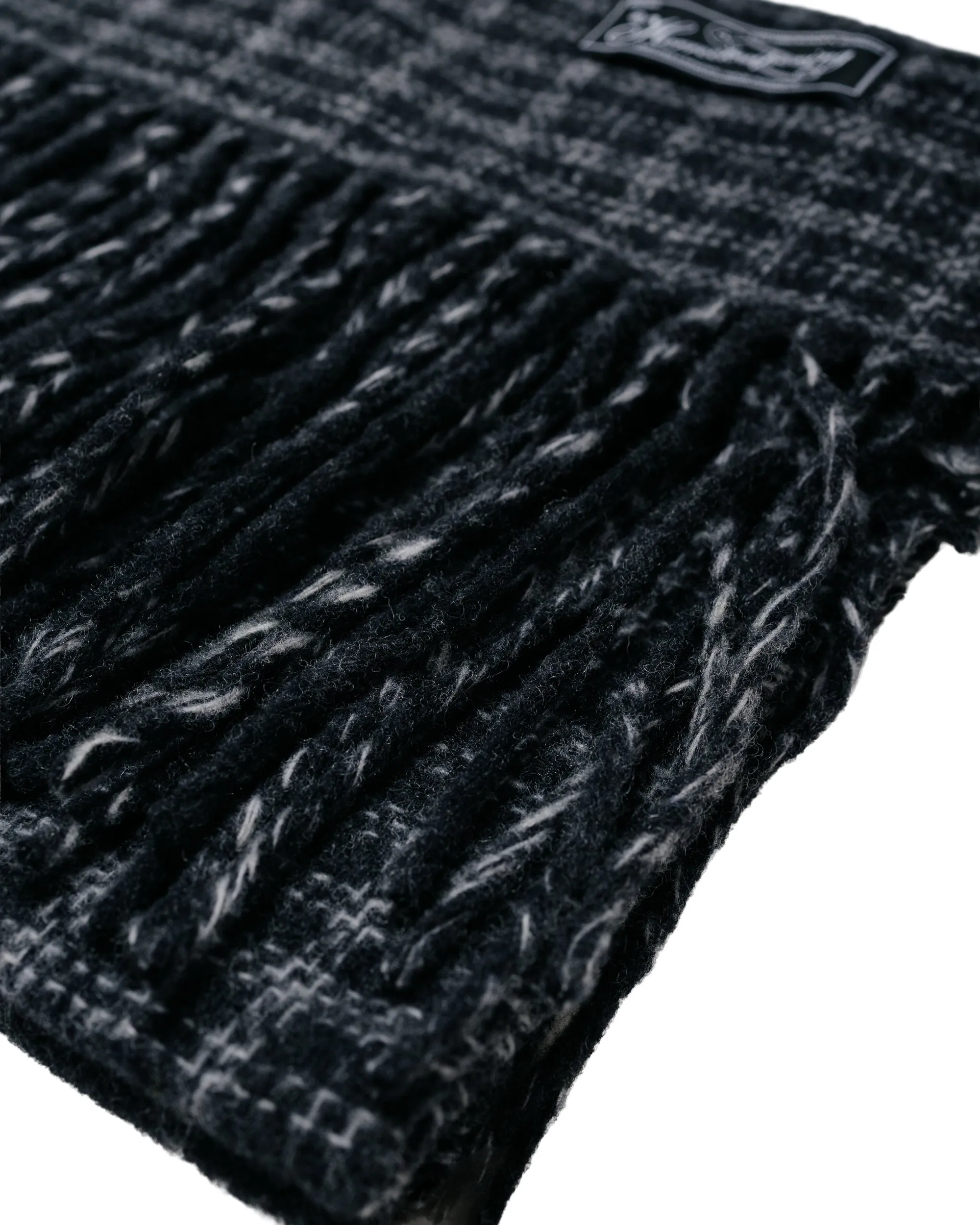 mfpen Facade Fringe Scarf Charcoal Fence Check sold by Lost & Found product image thumbnail 3