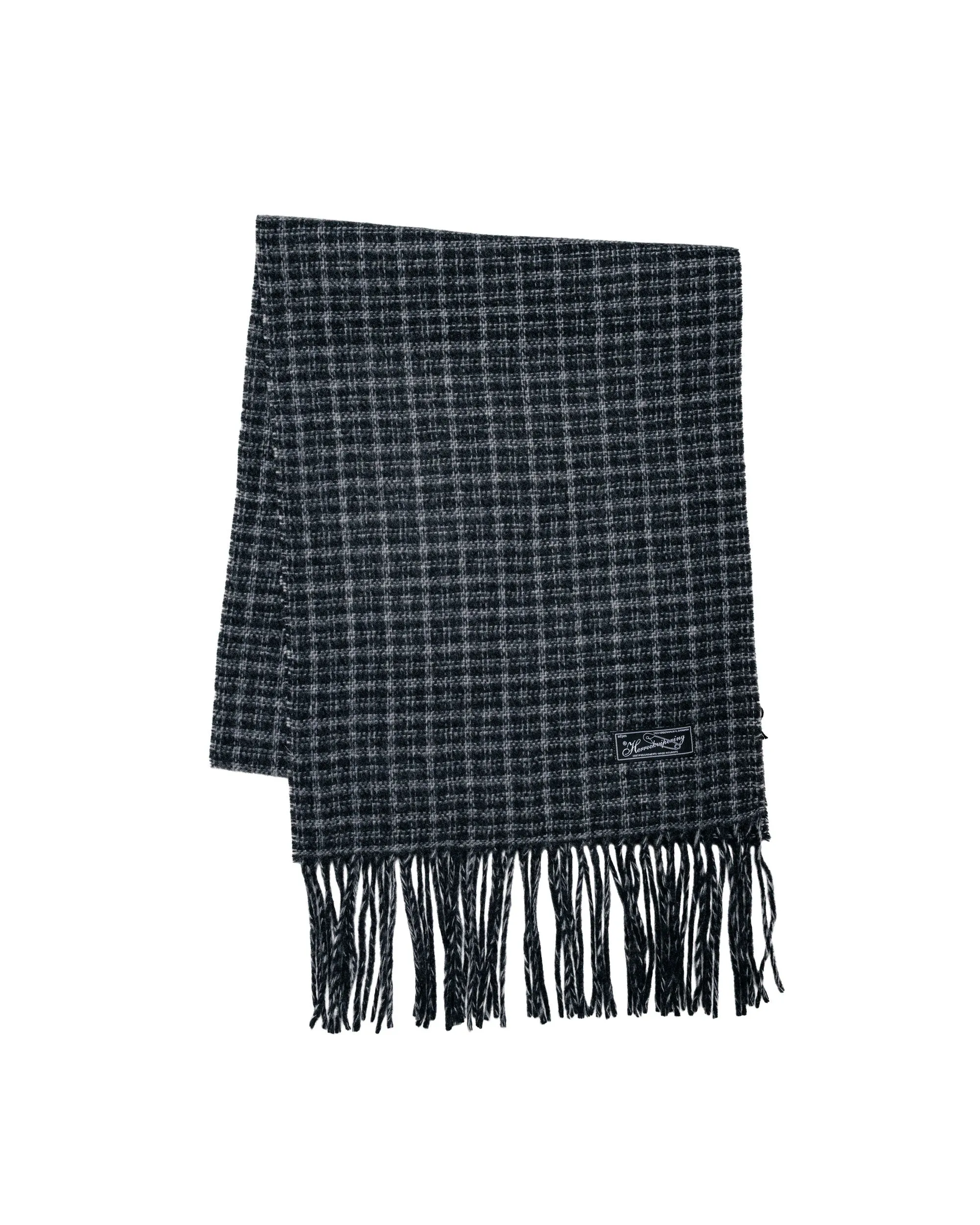 mfpen Facade Fringe Scarf Charcoal Fence Check sold by Lost & Found
