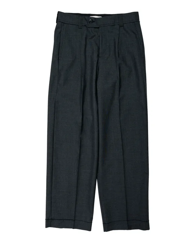 mfpen Patch Trousers Dark Grey Dry Wool made by mfpen