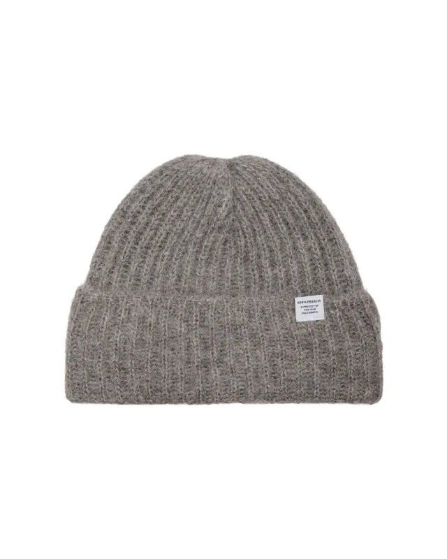Norse Projects Alpaca Wool Chunky Rib Beanie Walnut made by Norse Projects