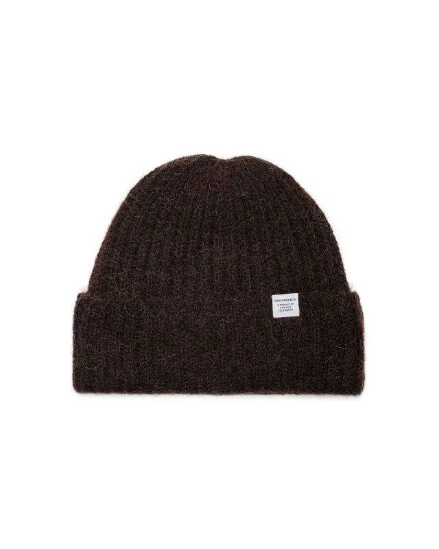 Norse Projects Alpaca Wool Chunky Rib Beanie Delicioso Brown made by Norse Projects