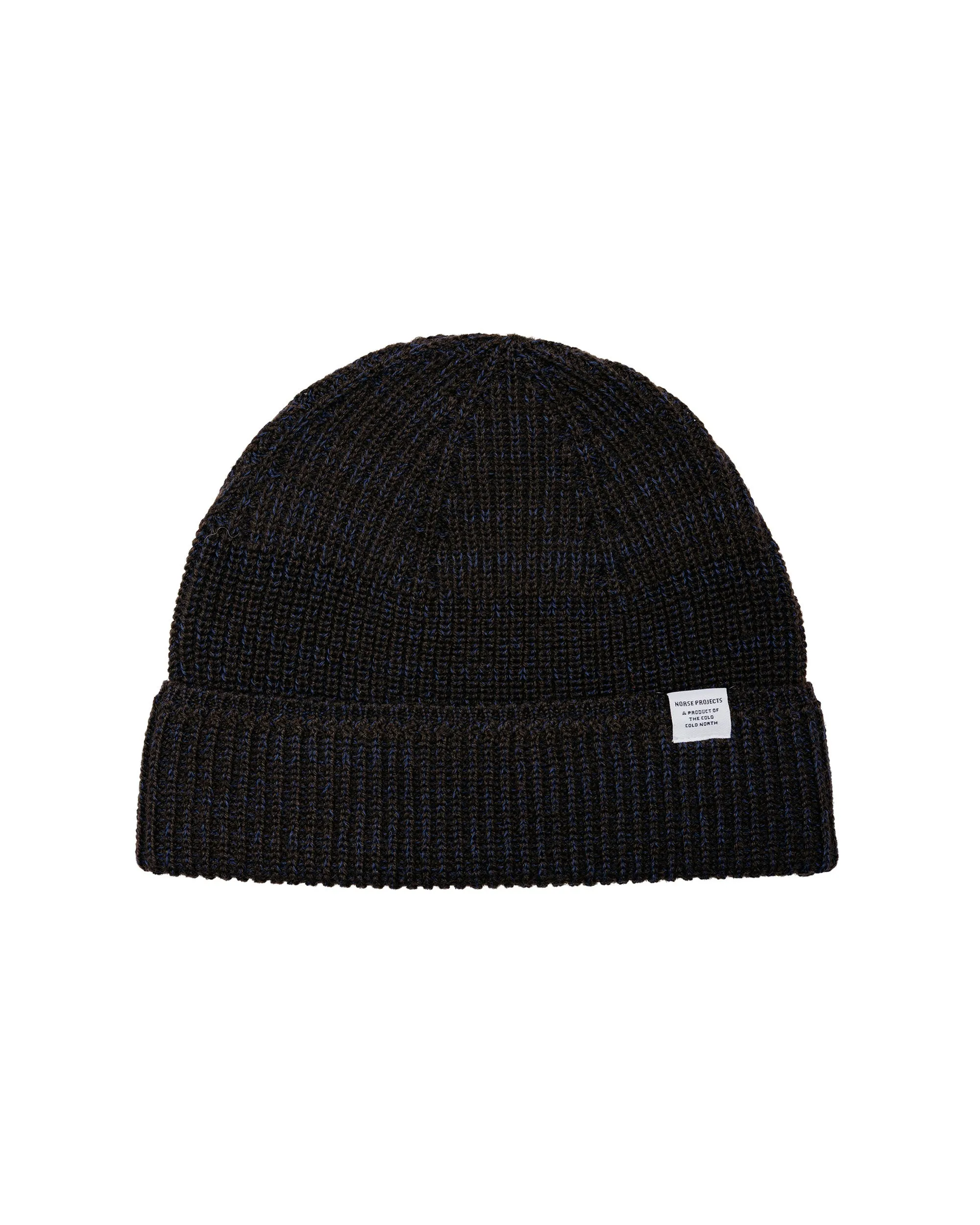 Norse Projects Wool Cotton Rib Beanie Darkest Purple sold by Lost & Found