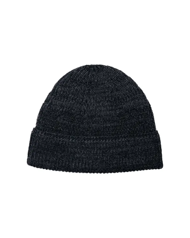 Norse Projects Wool Cotton Rib Beanie Dark Grey Melange made by Norse Projects