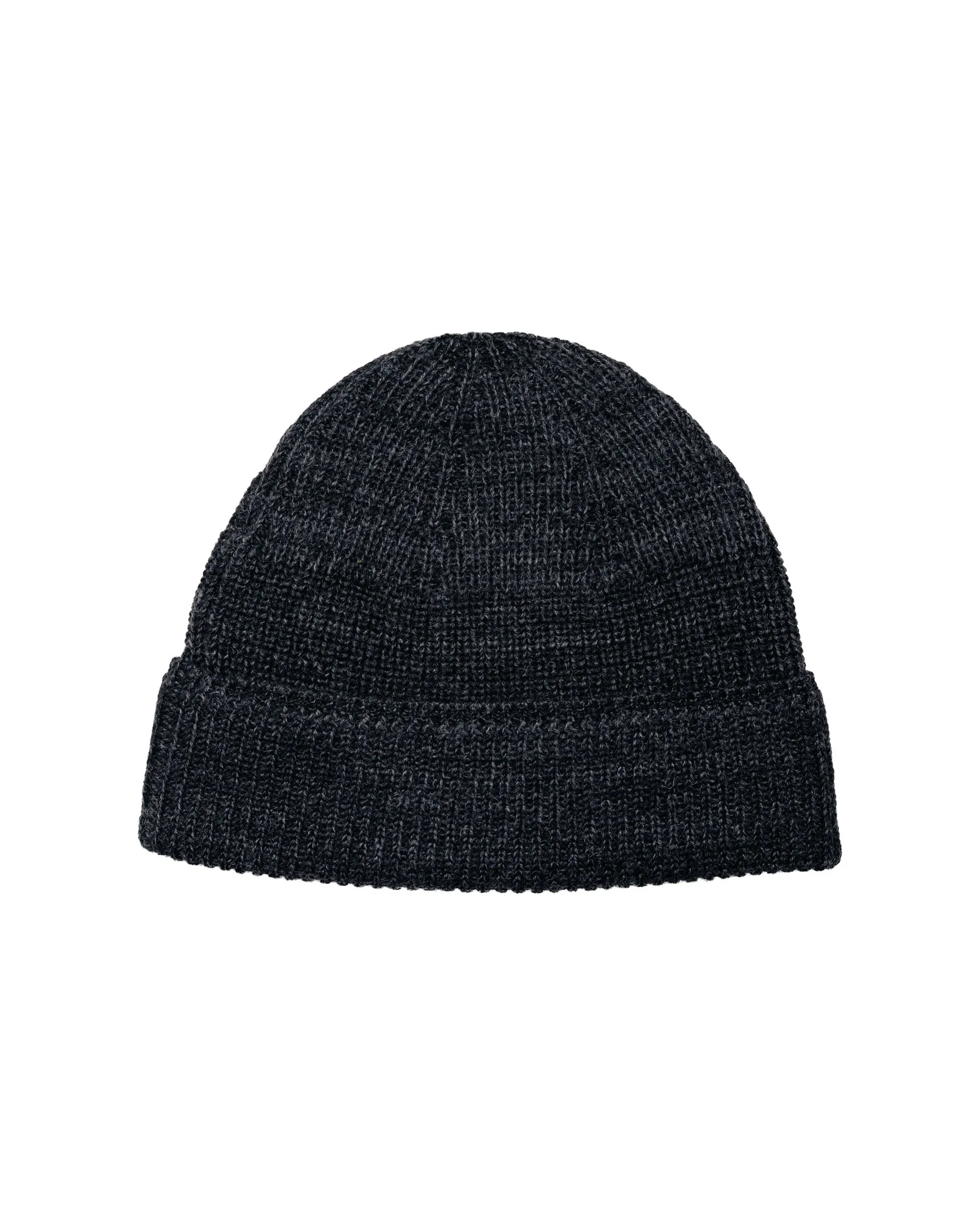Norse Projects Wool Cotton Rib Beanie Dark Grey Melange sold by Lost & Found