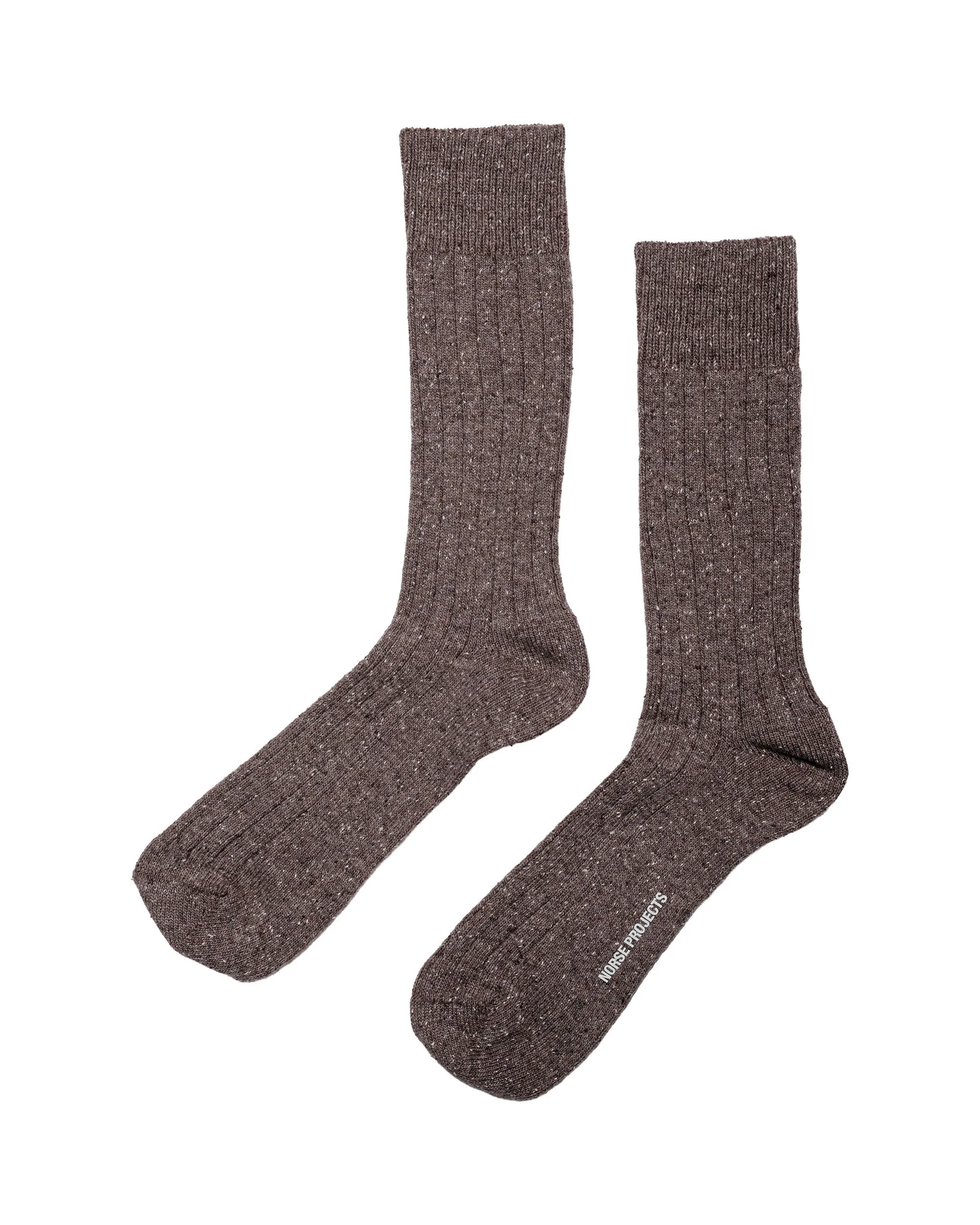 Norse Projects Bykle Neps Wool Rib Sock Walnut sold by Lost & Found product image thumbnail 2
