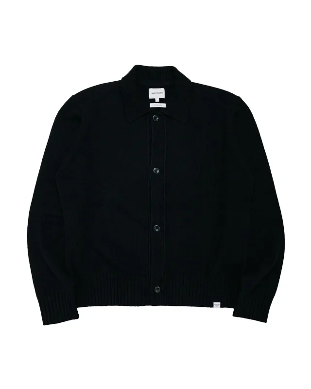 Norse Projects Aldrup Lambswool Cardigan Black made by Norse Projects