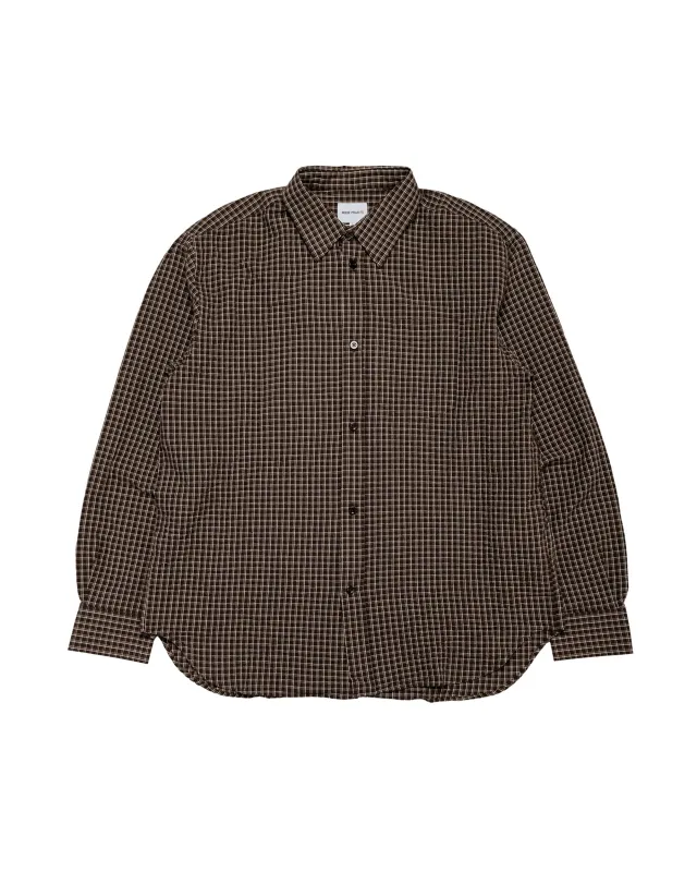 Norse Projects Espevik Oversized Check Shirt Delicioso Brown made by Norse Projects