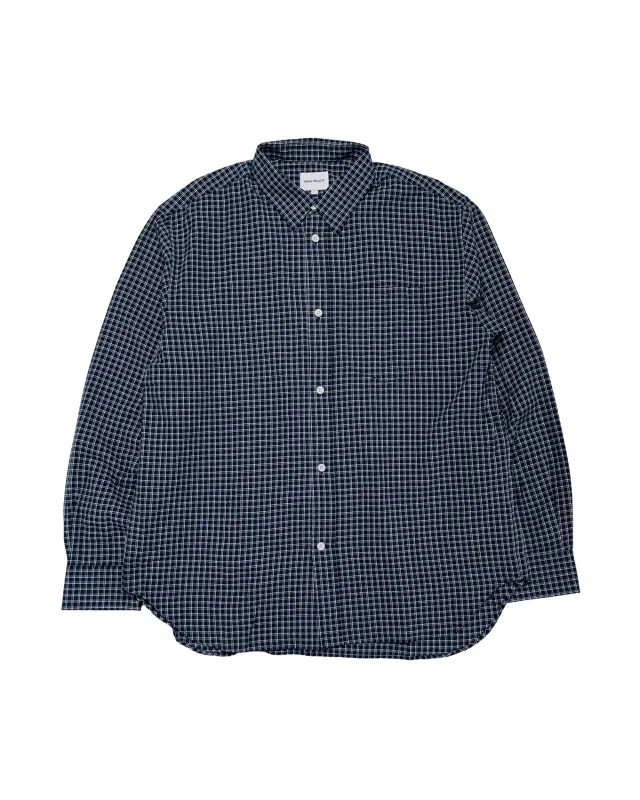Norse Projects Espevik Oversized Check Shirt Dark Navy Check made by Norse Projects
