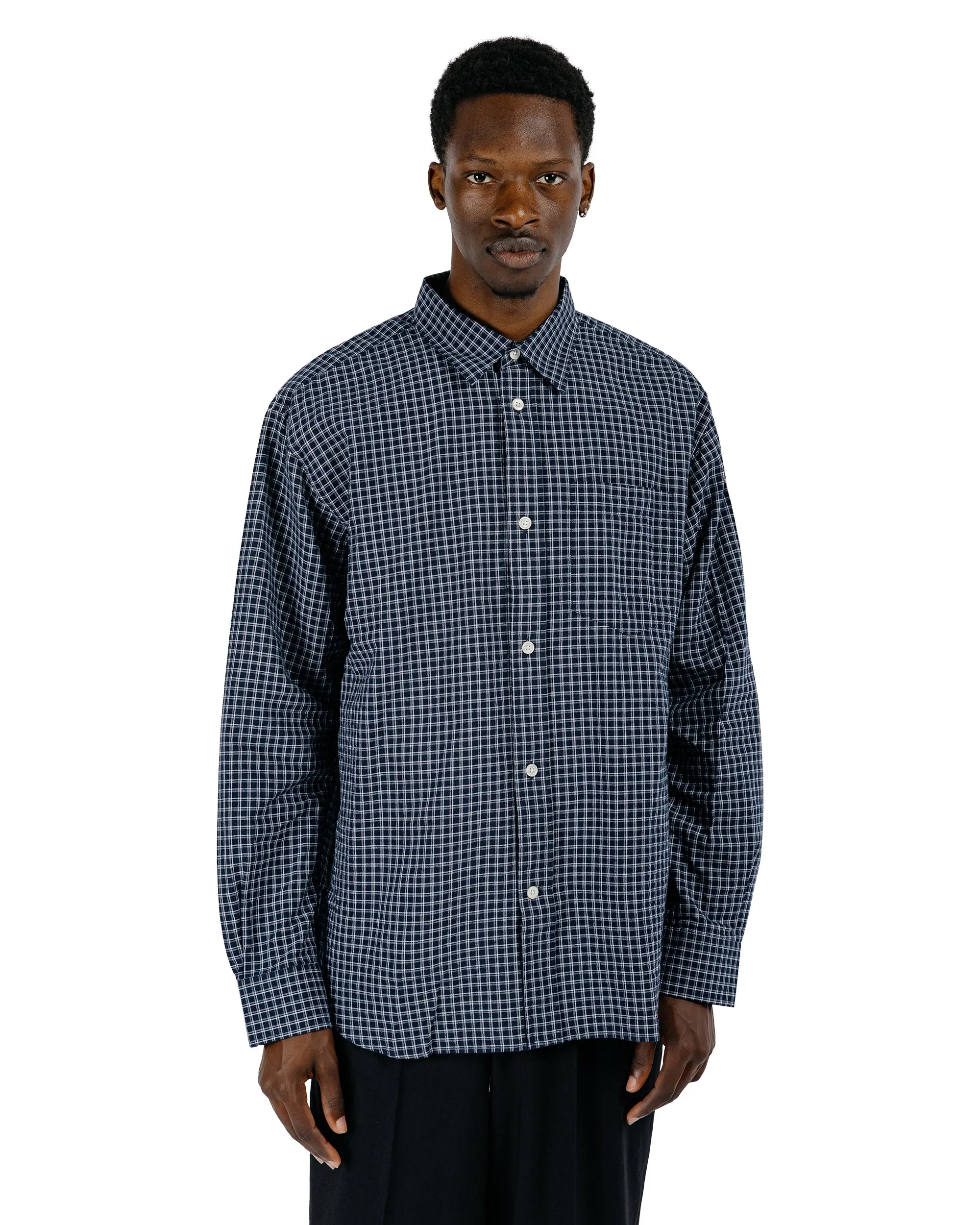 Norse Projects Espevik Oversized Check Shirt Dark Navy Check sold by Lost & Found product image thumbnail 2