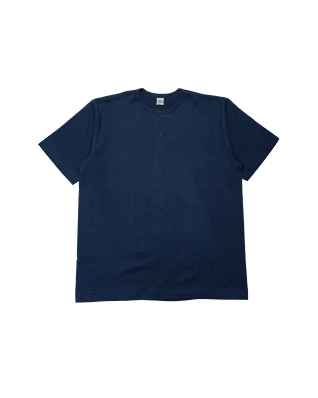 Denime Lot. 275 Front V Crew Neck T-Shirt Solid Color Ink Navy made by Warehouse