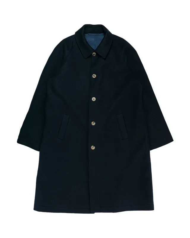 De Bonne Facture Parisian Raglan Coat Austrian Wool Navy made by De Bonne Facture