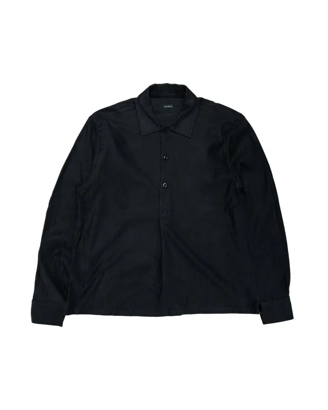 Conkers Night Shirt Brushed Herringbone Black made by Conkers