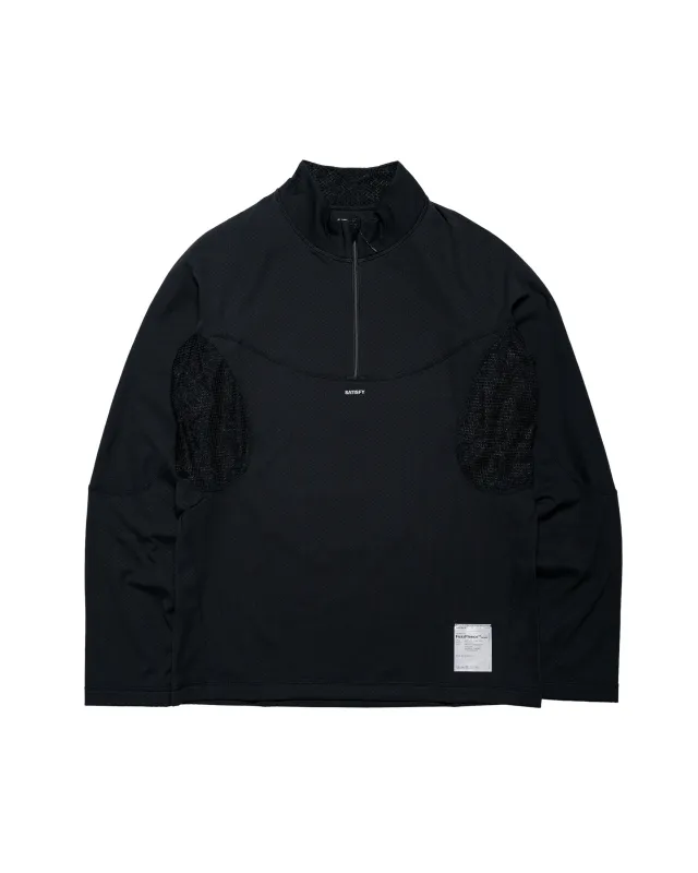 SATISFY FuzzFleece Octa Half-Zip Long Tee Black SA made by Satisfy Running
