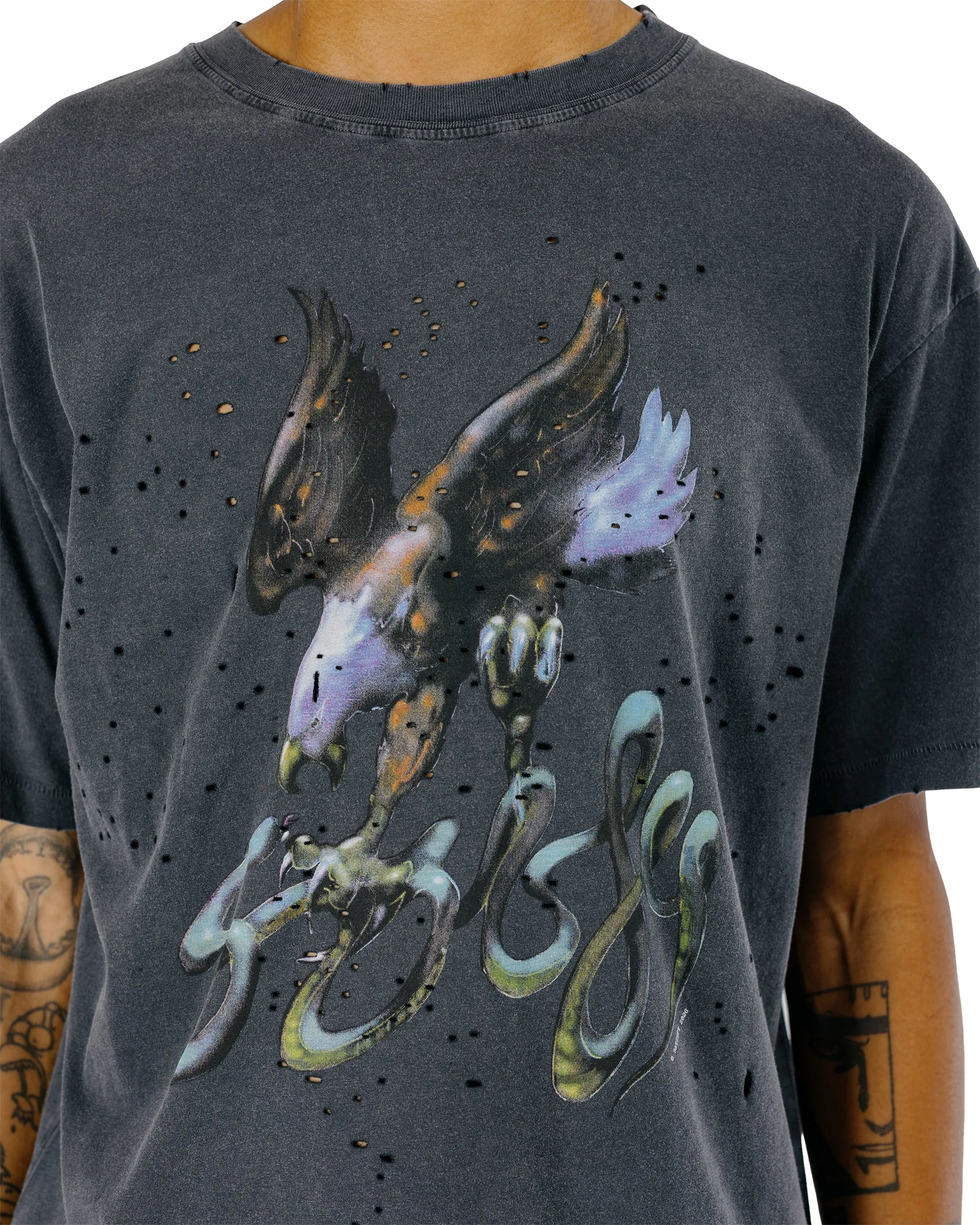 SATISFY MothTech T-Shirt Aged Black Eagle sold by Lost & Found product image thumbnail 3