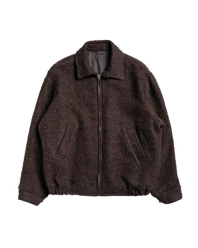 KAPTAIN SUNSHINE Napping Wool Zip Blouson Top Brown made by Kaptain Sunshine