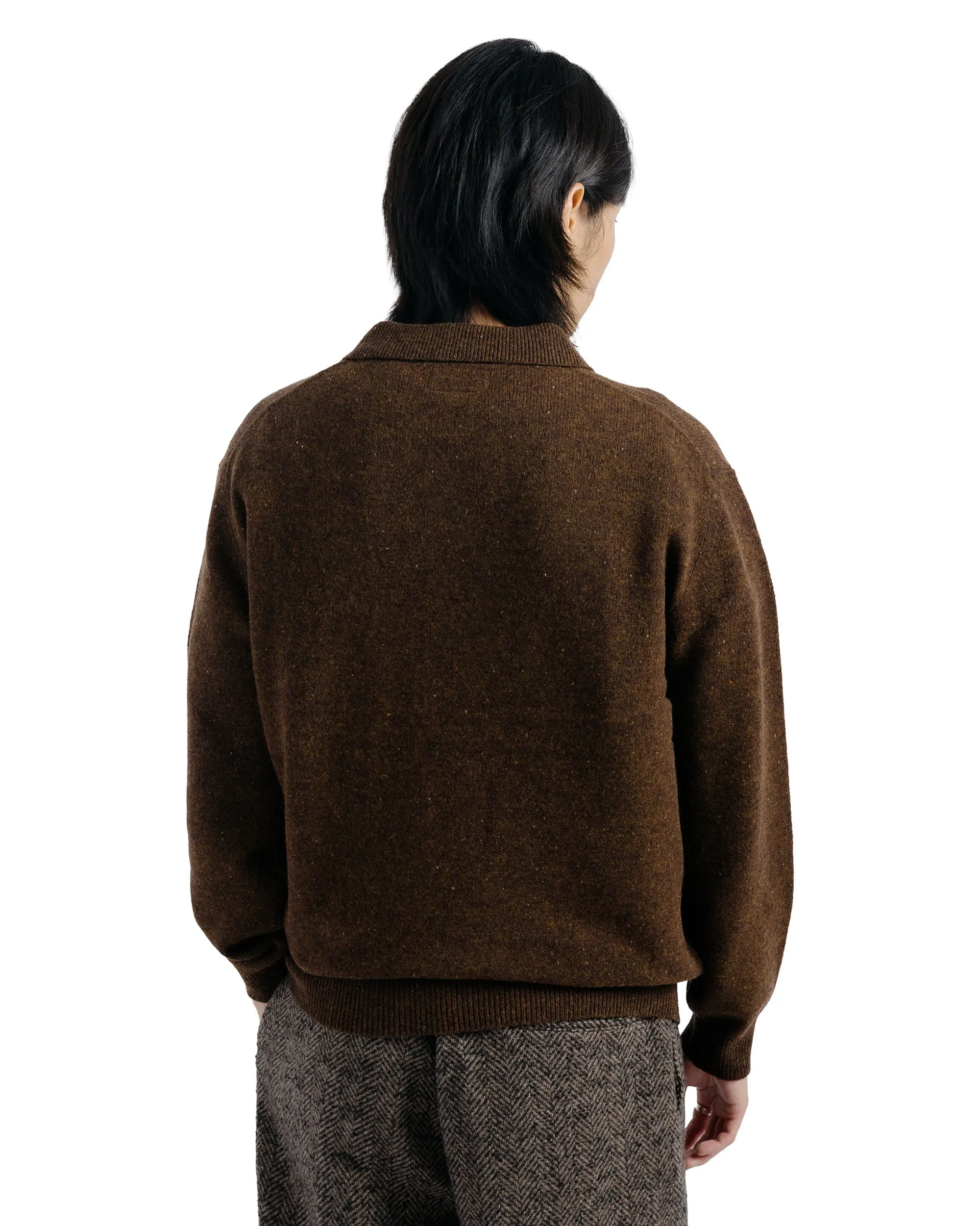 Beams Plus Knit Polo Nep 9G Brown sold by Lost & Found product image thumbnail 4