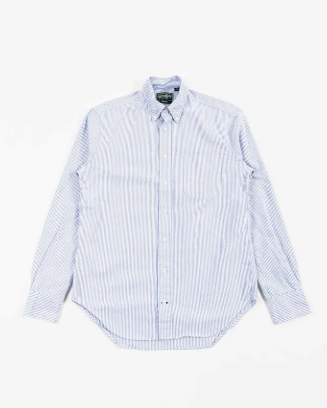 Gitman Vintage Bros. Long Sleeve Blue Stripe Oxford sold by Lost & Found
