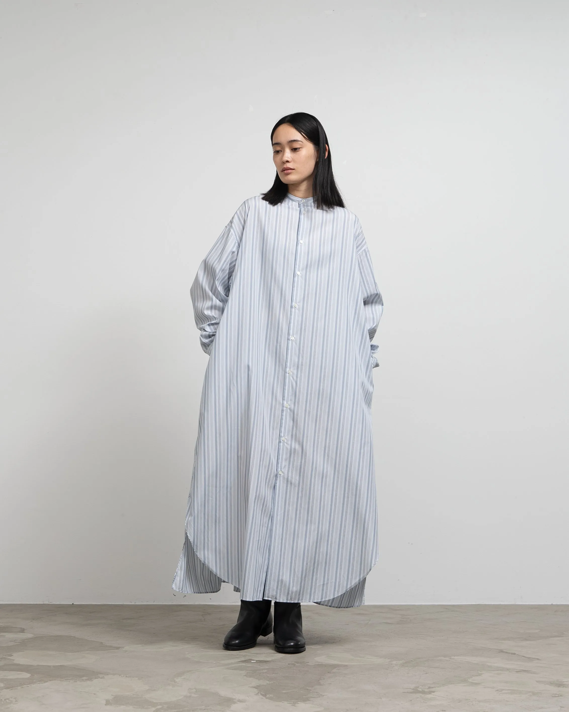 Broad Band Collar Oversized Shirt Dress sold by Graphpaper product image thumbnail 5